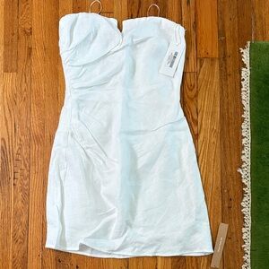 Reformation Elegant White Strapless Dress